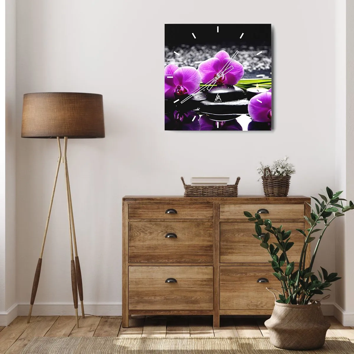 Orologio da parete - Orologio in Vetro - Annegare nel silenzio e nella pace - 40x40 cm