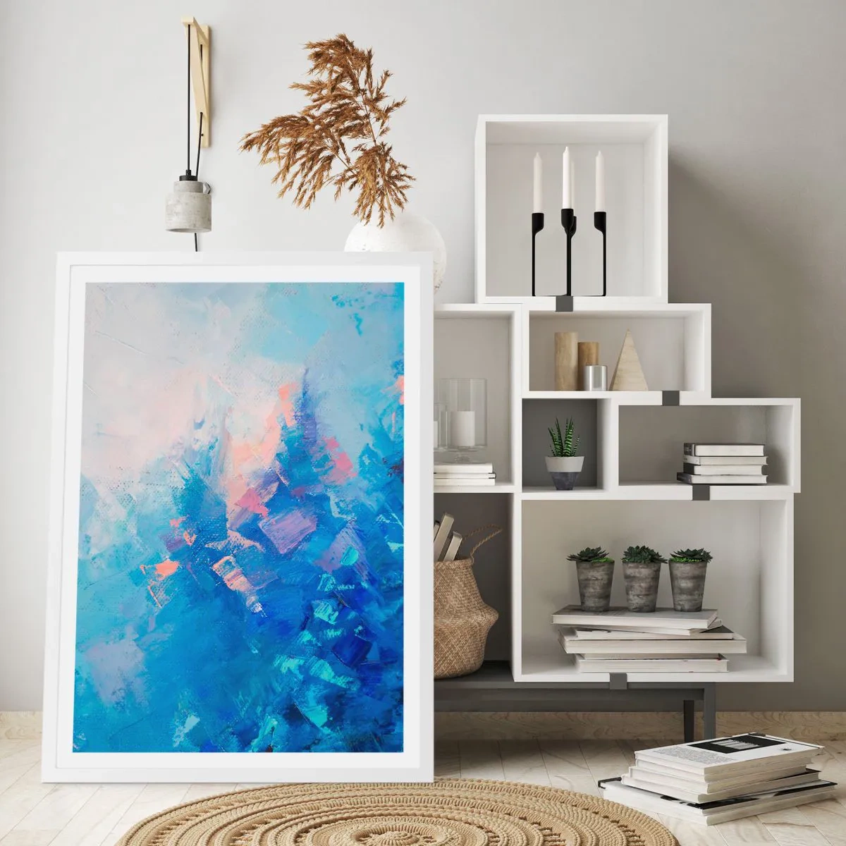 Poster in cornice bianca - Astrazione invernale - 30x40 cm