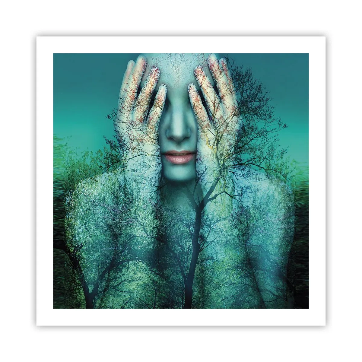 Poster - Immersa nel blu - 60x60 cm