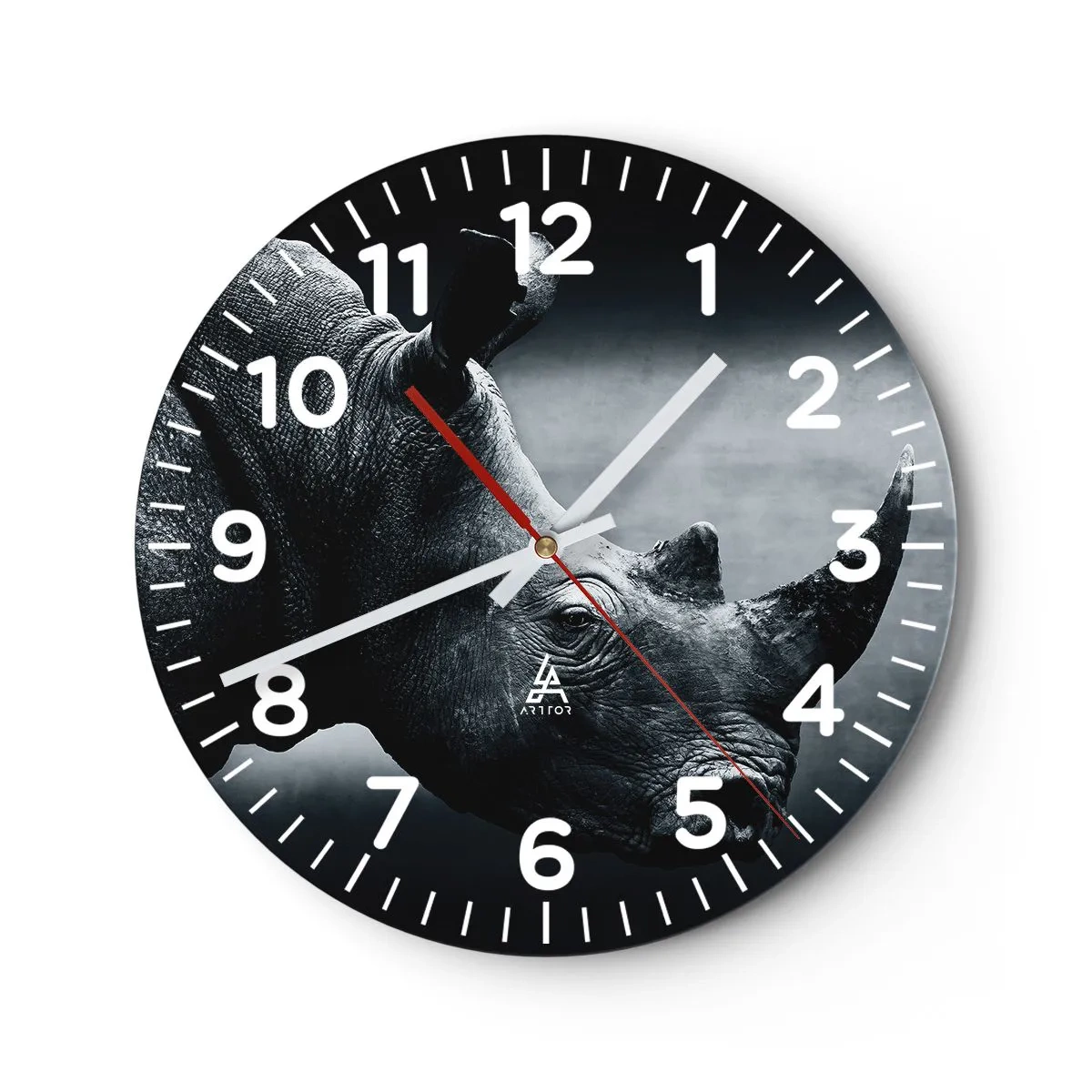 Orologio da parete - Orologio in Vetro - Profilo destro - 40x40 cm