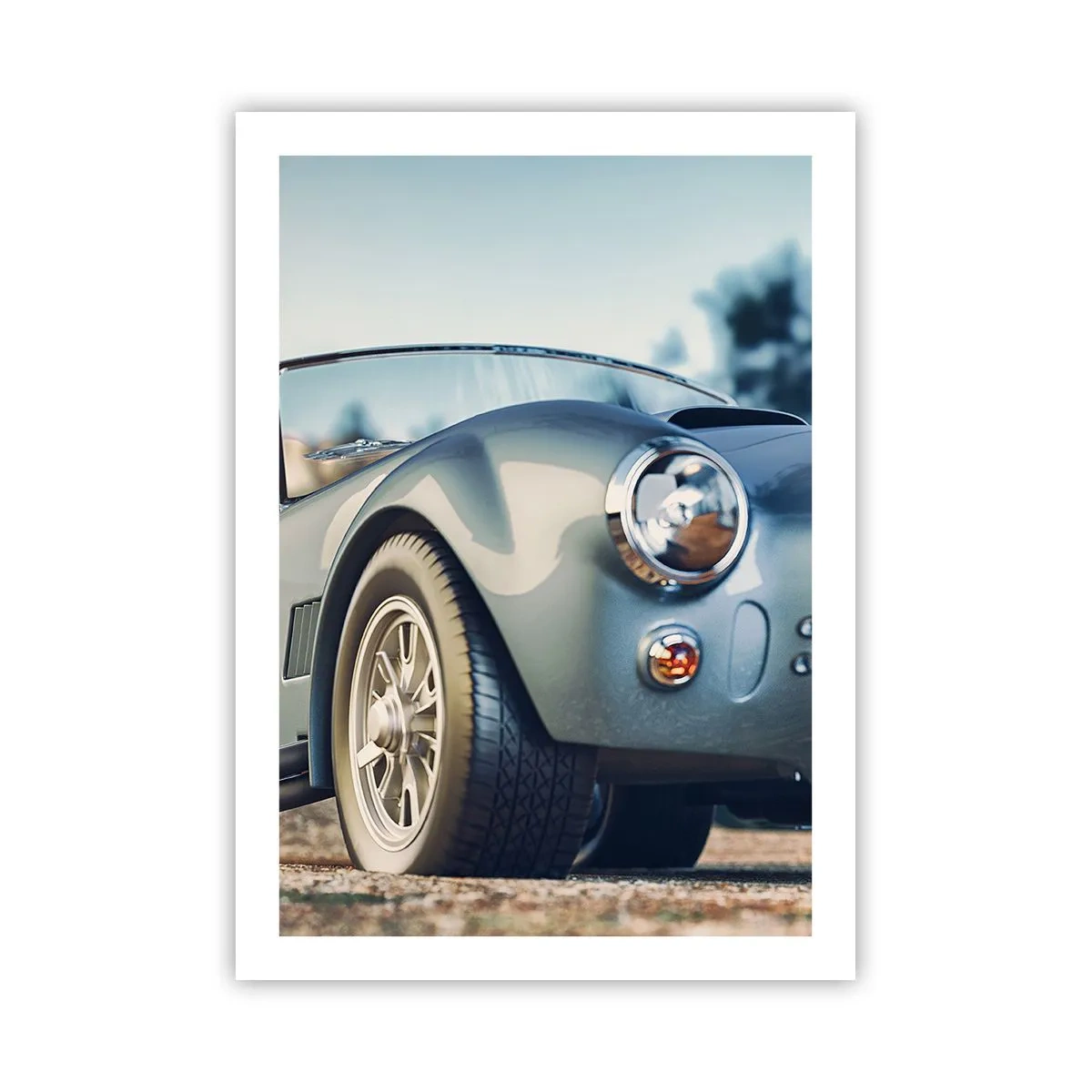 Poster - Un'auto retrò classica su uno sfondo sfocato - 50x70cm - Perché lo stile è importante - Decorazione murale moderna per soggiorno e camera da letto ARTTOR