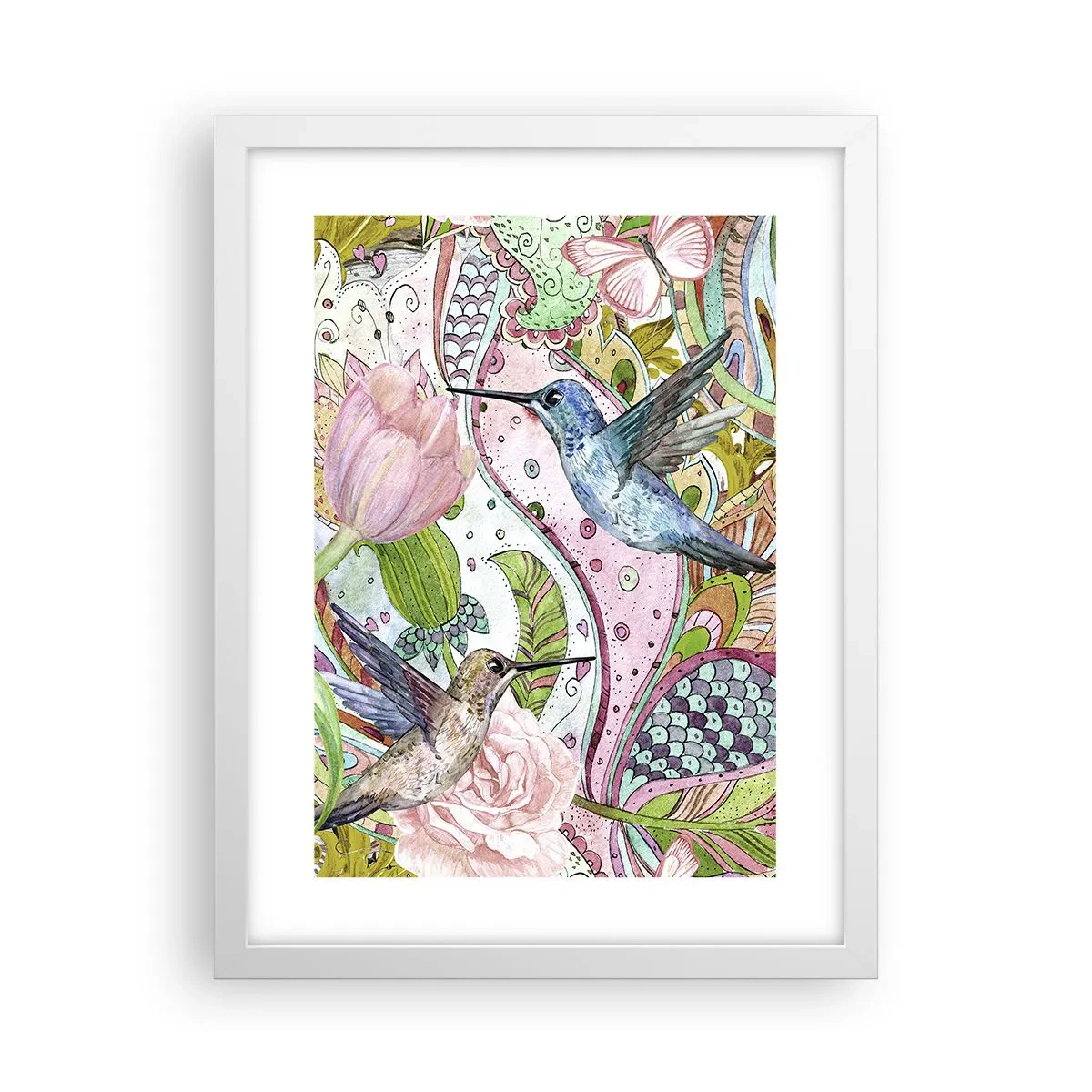 Poster in cornice bianca - Intrecciate nei rami - 30x40 cm