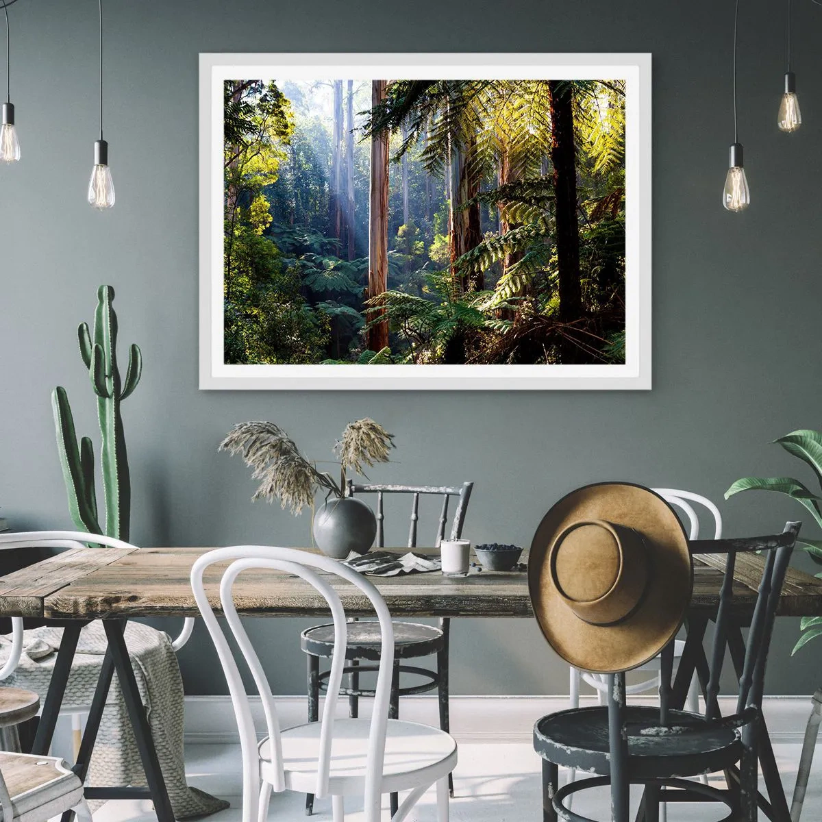 Poster in cornice bianca - La favola del bosco - 100x70 cm