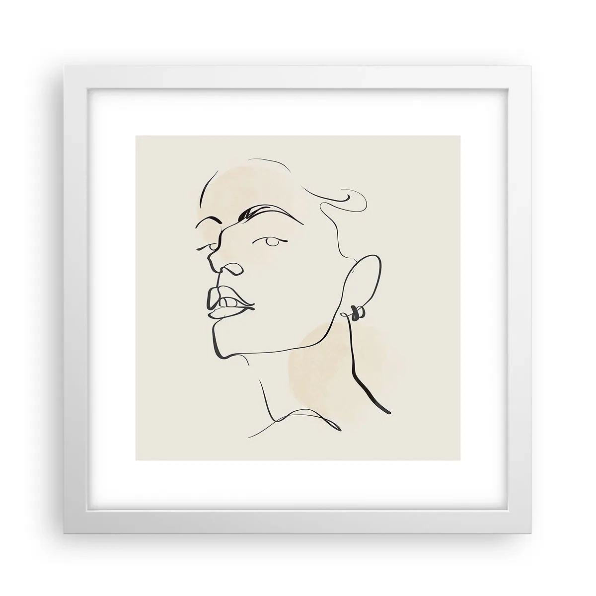 Poster in cornice bianca - Sguardo fiero - 30x30 cm