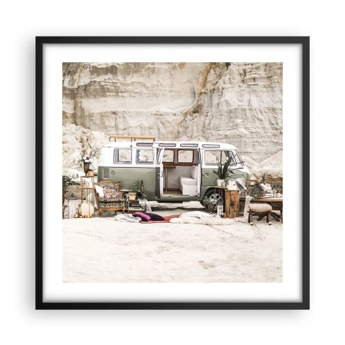 Poster in cornice nera - è tempo di viaggiare - 50x50 cm