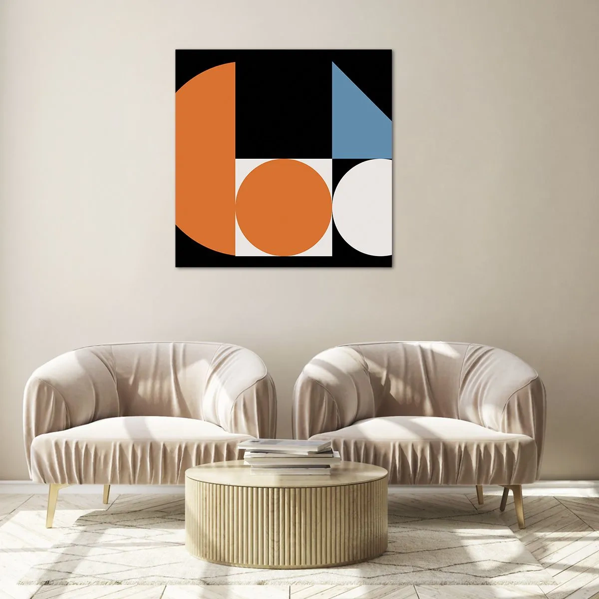 Quadro su vetro - Composizione di figure - 30x30 cm