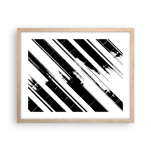 Poster in cornice rovere chiaro - Composizione intensa e dinamica - 50x40 cm