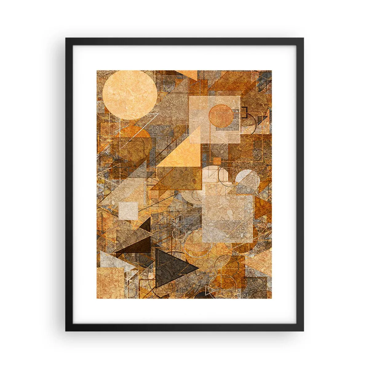 Poster in cornice nera - Studio cubista in marrone - 40x50 cm