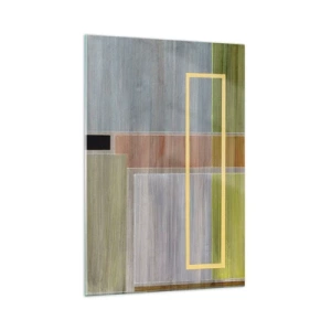 Quadro su vetro - Composizione geometrica in colori pastello con rettangoli - 70x100cm - Semplice e tranquillo - Decorazione murale moderna per soggiorno e camera da letto ARTTOR