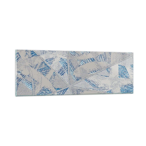 Quadro su vetro - Nel labirinto grigioblu - 90x30 cm