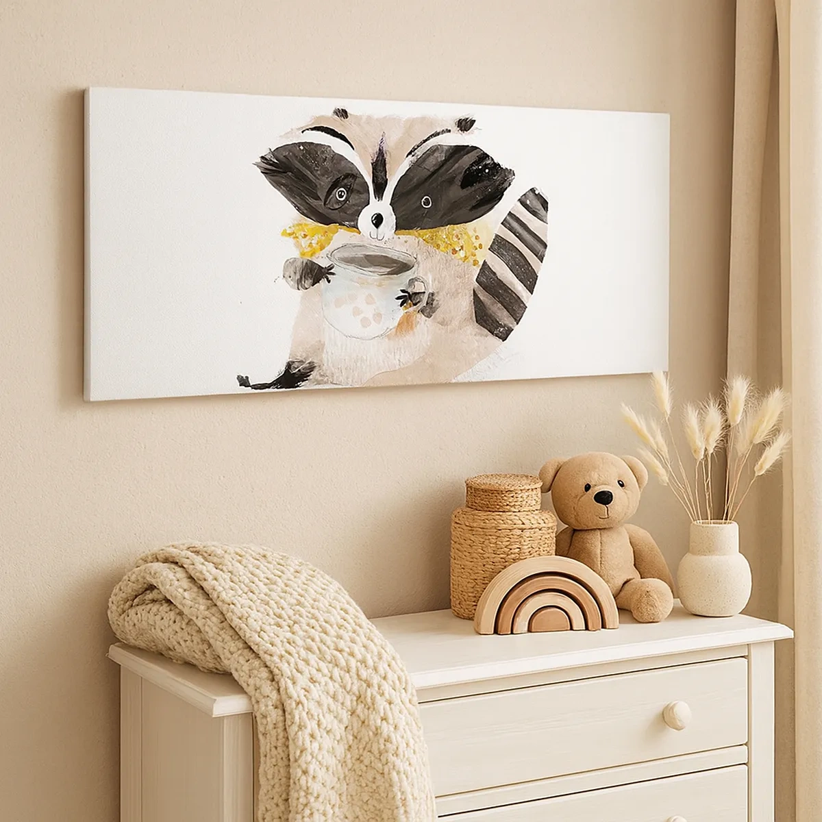 Quadro su tela - Stampe su Tela - Il mio amico procione - 30x30 cm