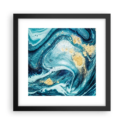 Poster in cornice nera - Vortice blu - 30x30 cm