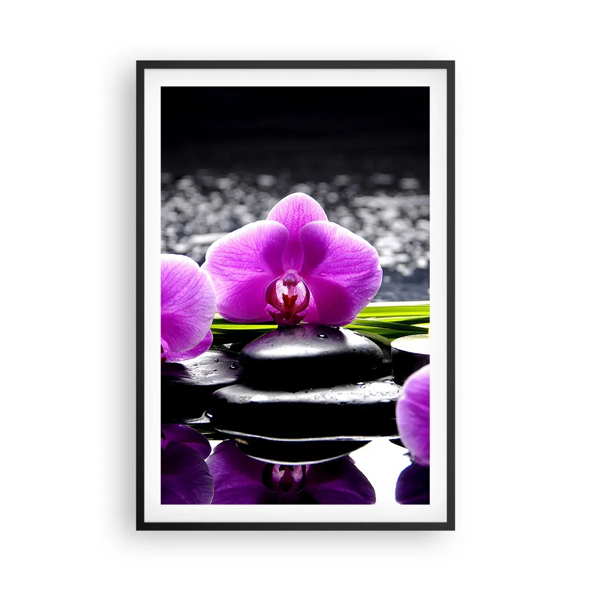 Poster in cornice nera - Annegare nel silenzio e nella pace - 61x91 cm