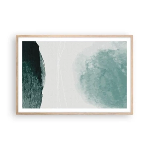 Poster in cornice rovere chiaro - Incontro con la nebbia - 91x61 cm