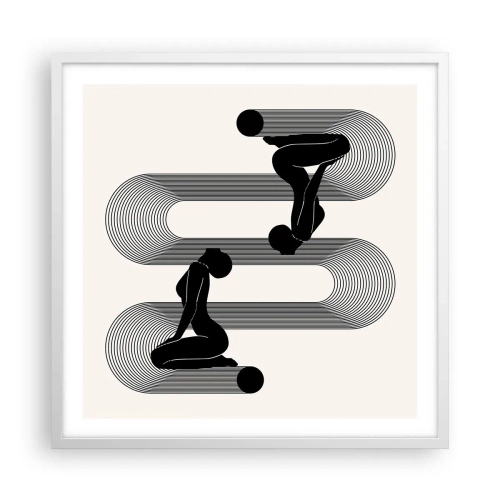 Poster in cornice bianca - Simmetria sensuale - 60x60 cm