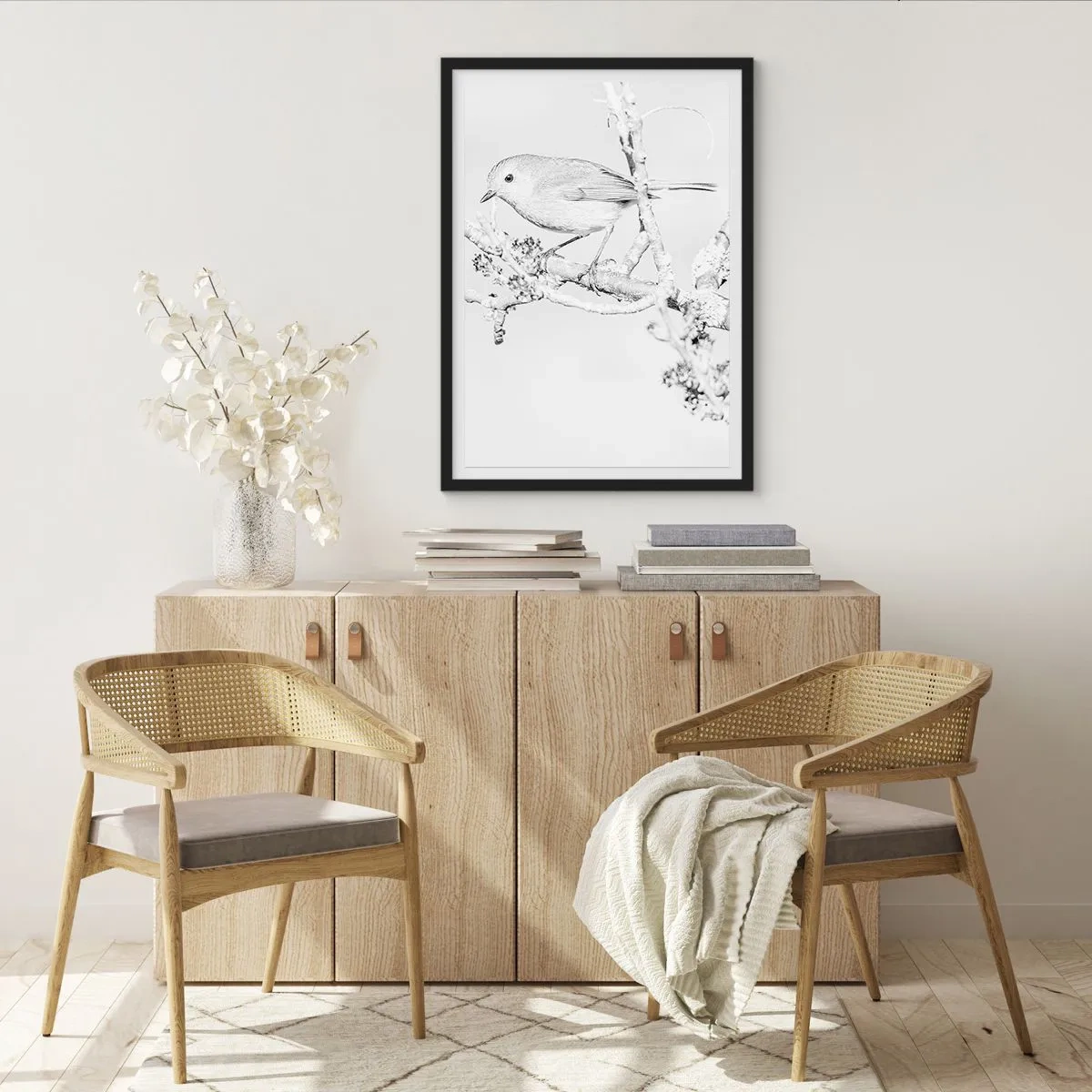 Poster in cornice nera - Mattino invernale - 30x40 cm