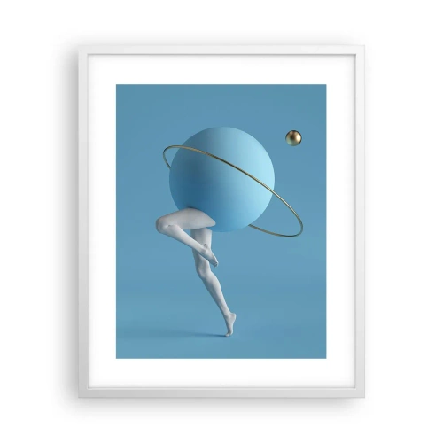 Poster in cornice bianca - E i pianeti folleggiano - 40x50 cm