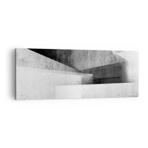 Quadro su tela - Stampe su Tela - Forme geometriche in una composizione monocromatica - 140x50cm - La struttura dello spazio - Decorazione murale moderna per soggiorno e camera da letto ARTTOR