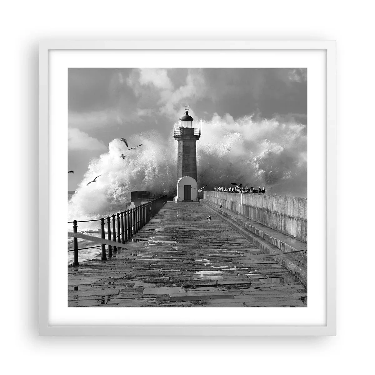 Poster in cornice bianca - Senza paura - 50x50 cm