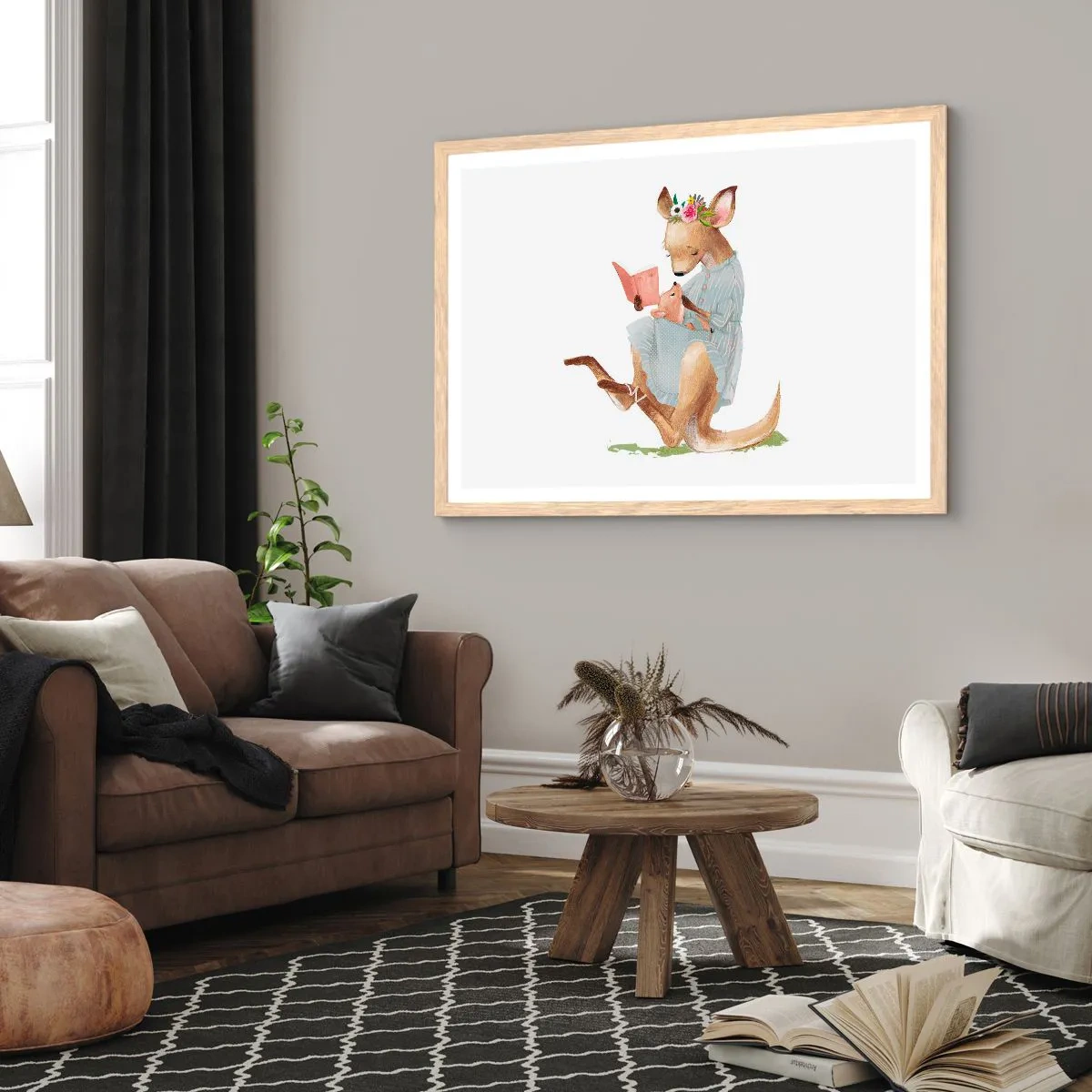 Poster in cornice rovere chiaro - Mamma, leggimi - 50x40 cm