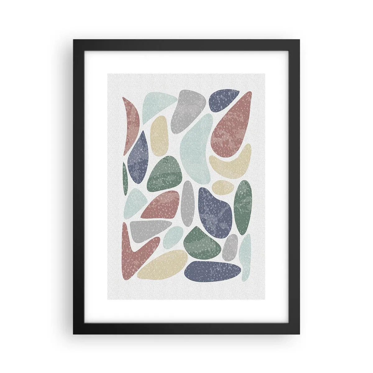 Poster in cornice nera - Mosaico di colori incipriati - 30x40 cm