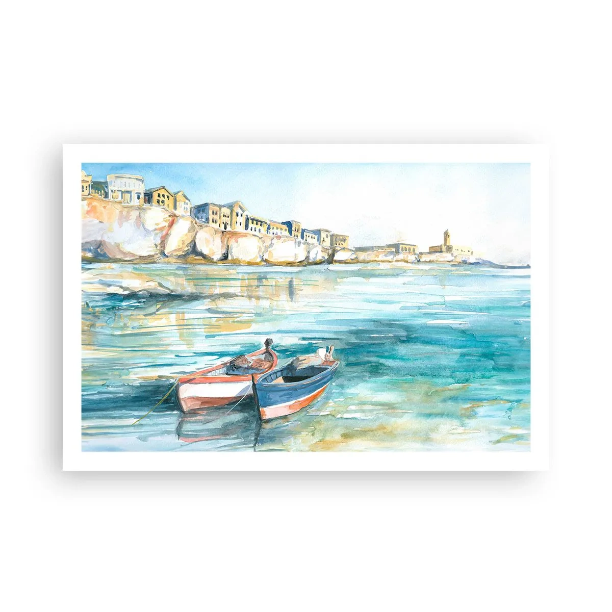 Poster - Paesaggio in azzurro - 91x61 cm