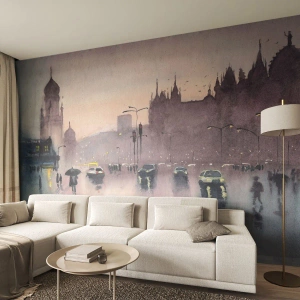 Fotomurali Premium Canvas - Nella nebbia piovigginosa - Città, Architettura, Monumenti - 500x350 cm