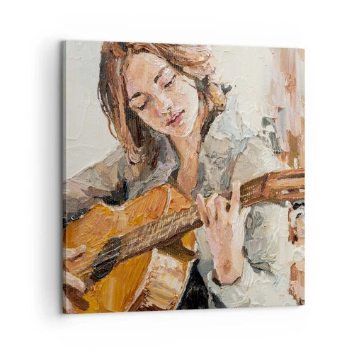 Quadro su tela - Stampe su Tela - Concerto per chitarra e cuore di ragazza - 60x60 cm