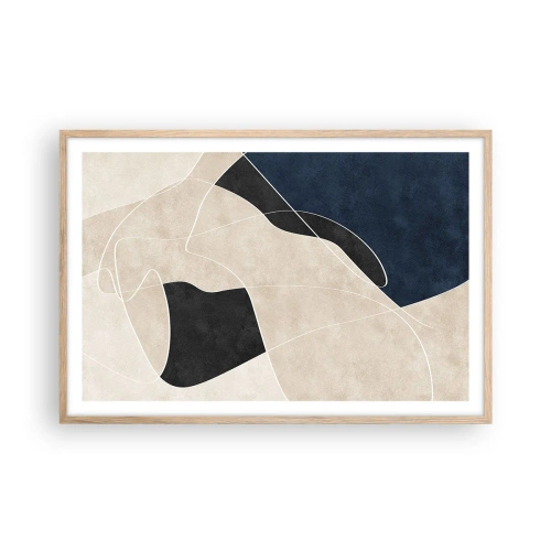 Poster in cornice rovere chiaro - Composizione astratta: il contrasto dei colori - 91x61 cm