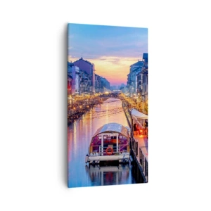 Quadro su tela - Stampe su Tela - Sera di luce e di divertimento - 55x100 cm