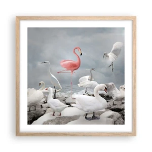 Poster in cornice rovere chiaro - Come sono arrivato qui? - 50x50 cm