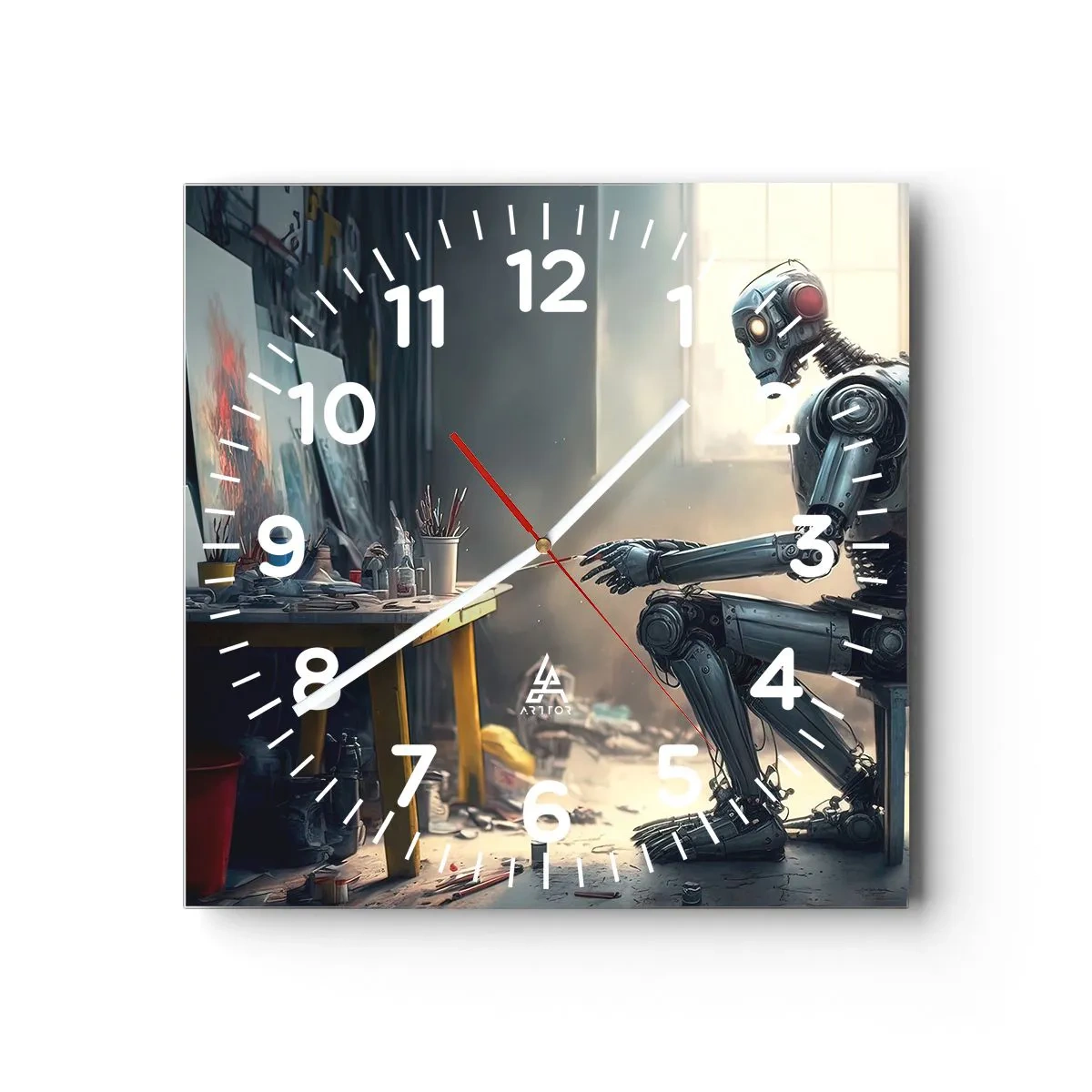 Orologio da parete - Orologio in Vetro - Atto creativo - 30x30 cm