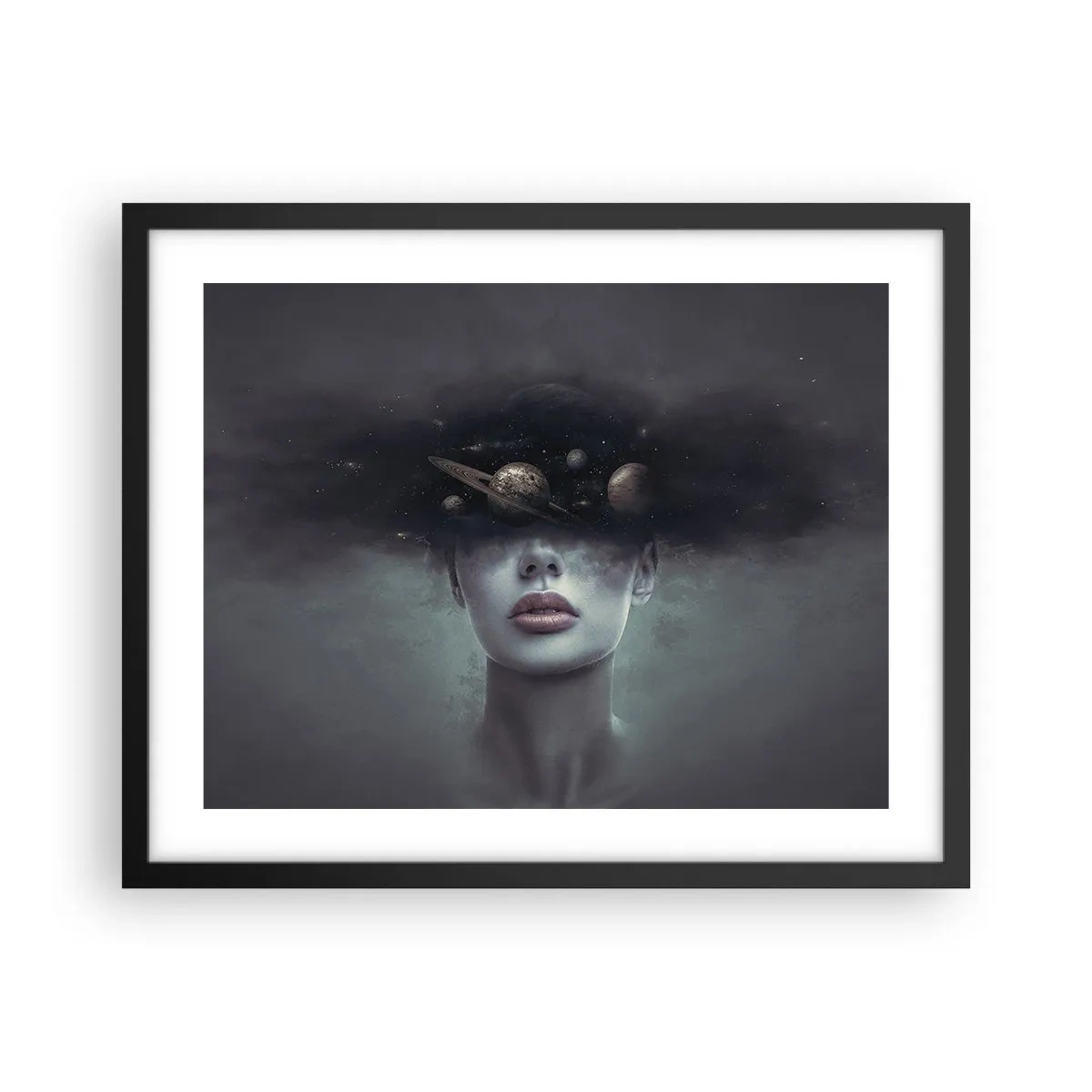 Poster in cornice nera - E i pianeti folleggiano... - 50x40 cm