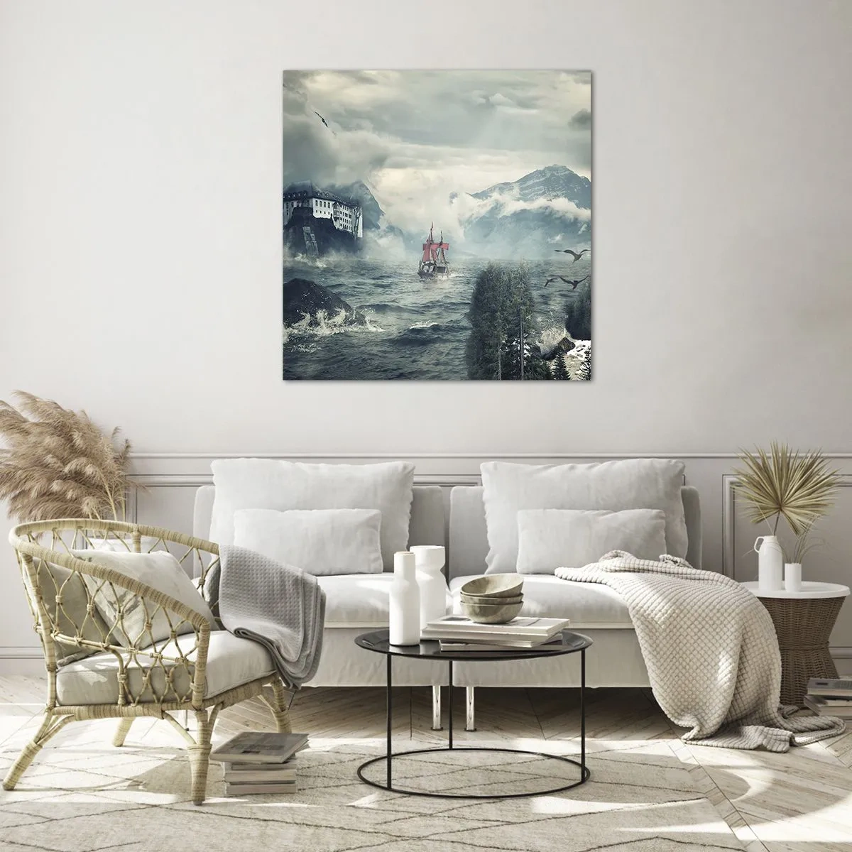 Quadro su vetro - Sulle acque magiche - 30x30 cm