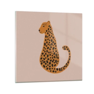 Quadro su vetro - Il leopardo è un motivo di moda - 40x40 cm
