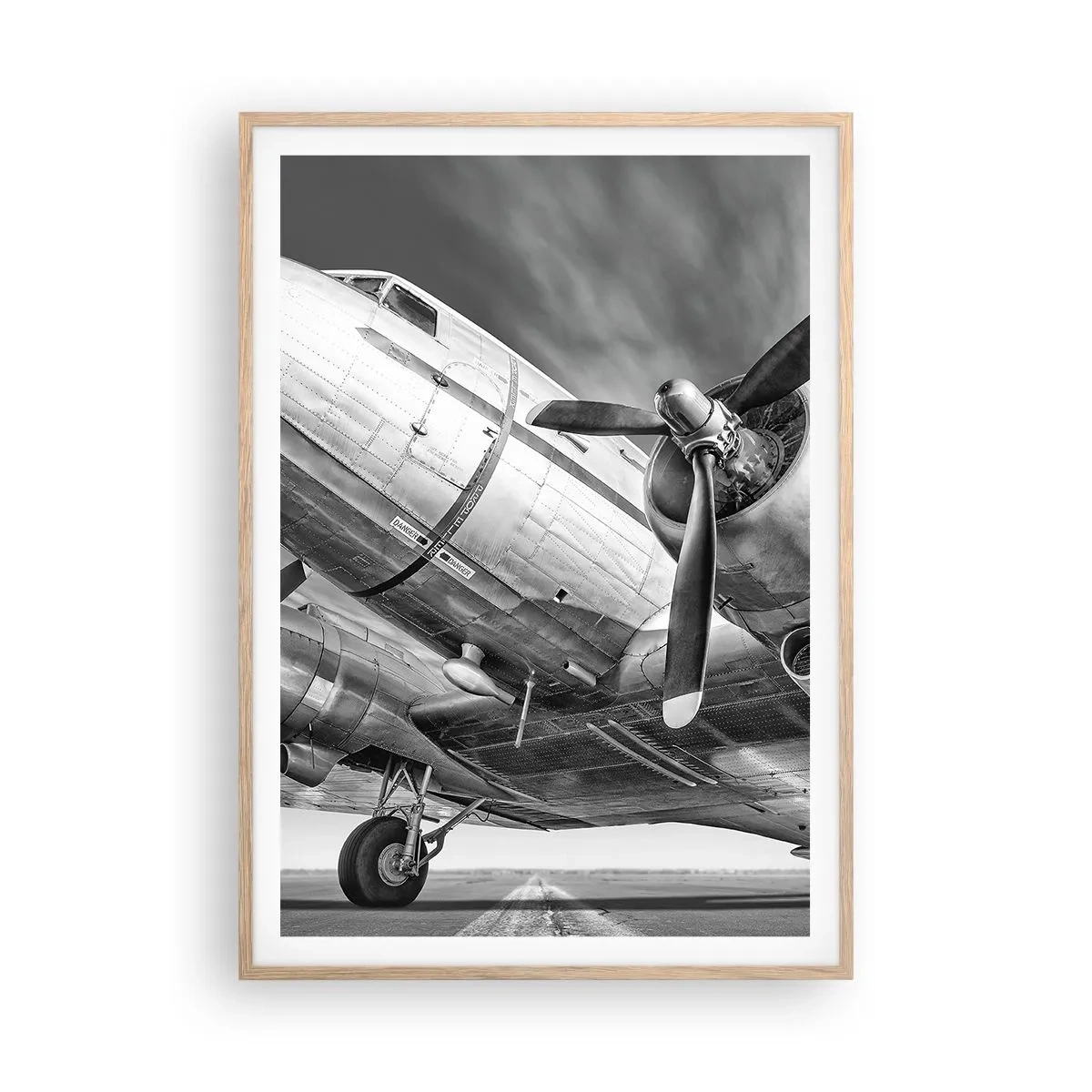 Poster in cornice rovere chiaro - Sempre pronto al volo - 70x100 cm