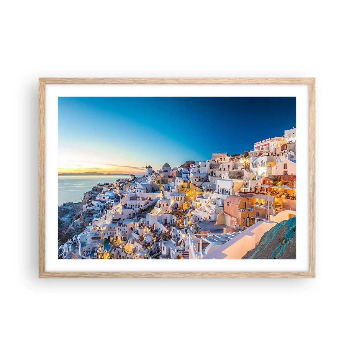 Poster in cornice rovere chiaro - Essenza della grecità - 70x50 cm