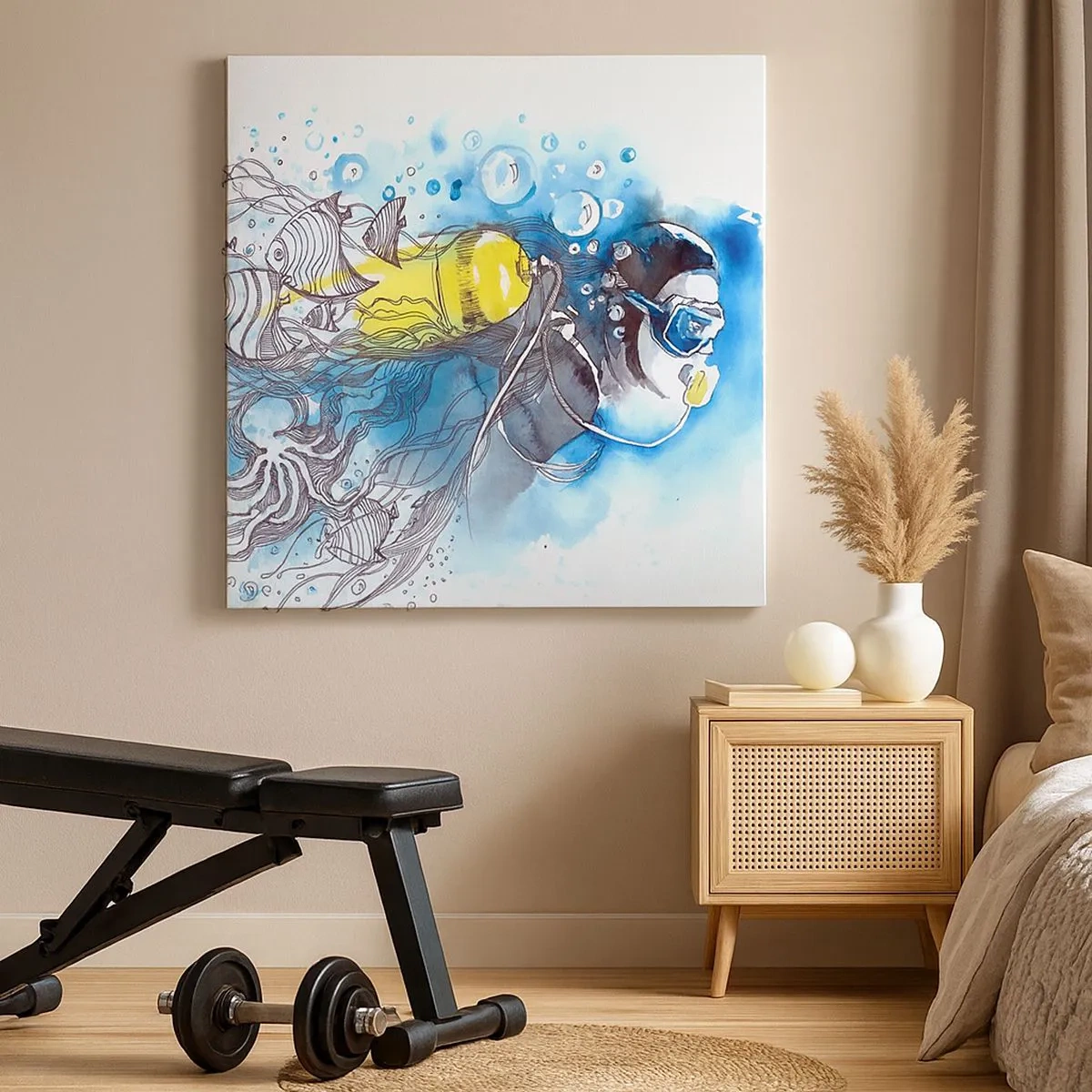 Quadro su tela - Stampe su Tela - Il grande blu - 30x30 cm