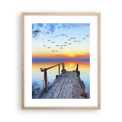 Poster in cornice rovere chiaro - Il tempo del ritorno - 40x50 cm
