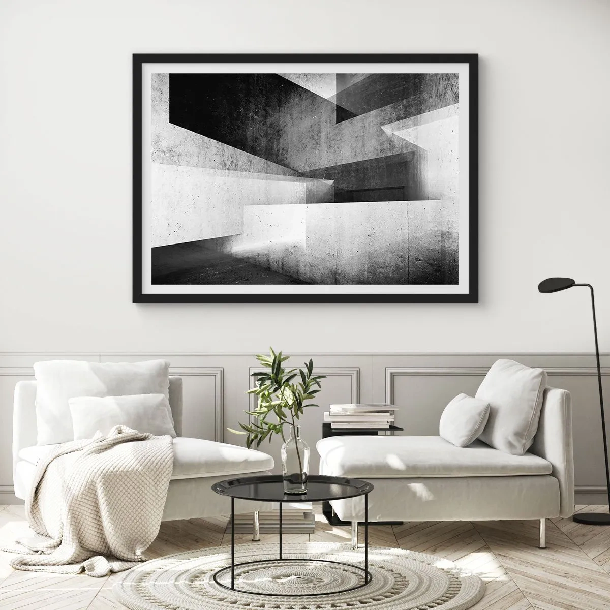 Poster in cornice nera - La struttura dello spazio - 50x40 cm