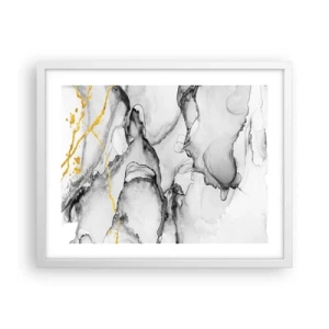 Poster in cornice bianca - Composizione con motivo d'oro - 50x40 cm