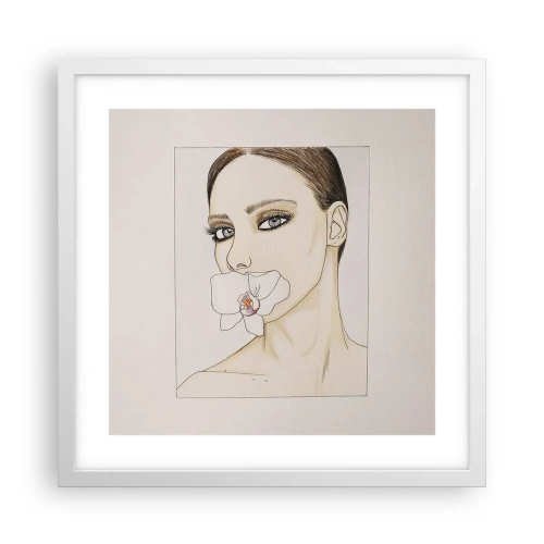 Poster in cornice bianca - Simbolo di eleganza e bellezza - 40x40 cm