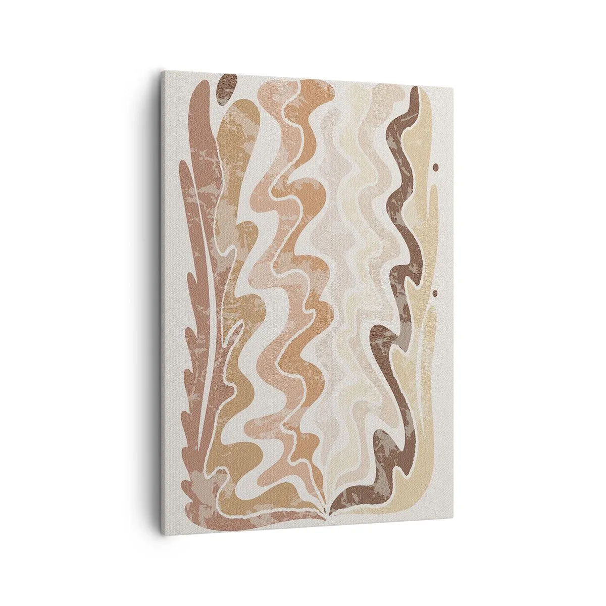 Quadro su tela - Stampe su Tela - Linee astratte ondulate in tonalità beige - 50x70cm - Buona energia - buone emozioni - Decorazione murale moderna per soggiorno e camera da letto ARTTOR