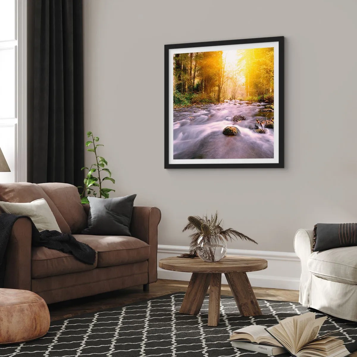 Poster in cornice nera - Malachite in cornice oro-argento - 60x60 cm