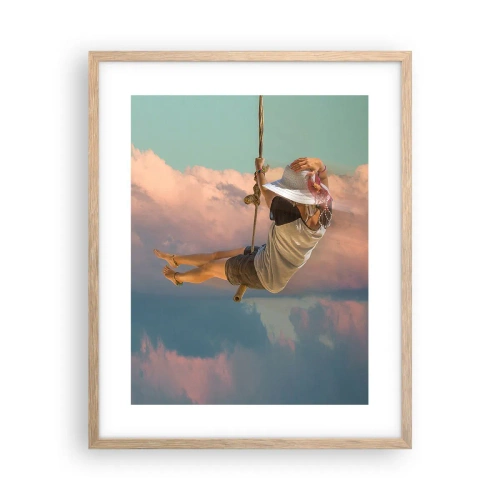 Poster in cornice rovere chiaro - Divertimento tra le nuvole - 40x50 cm