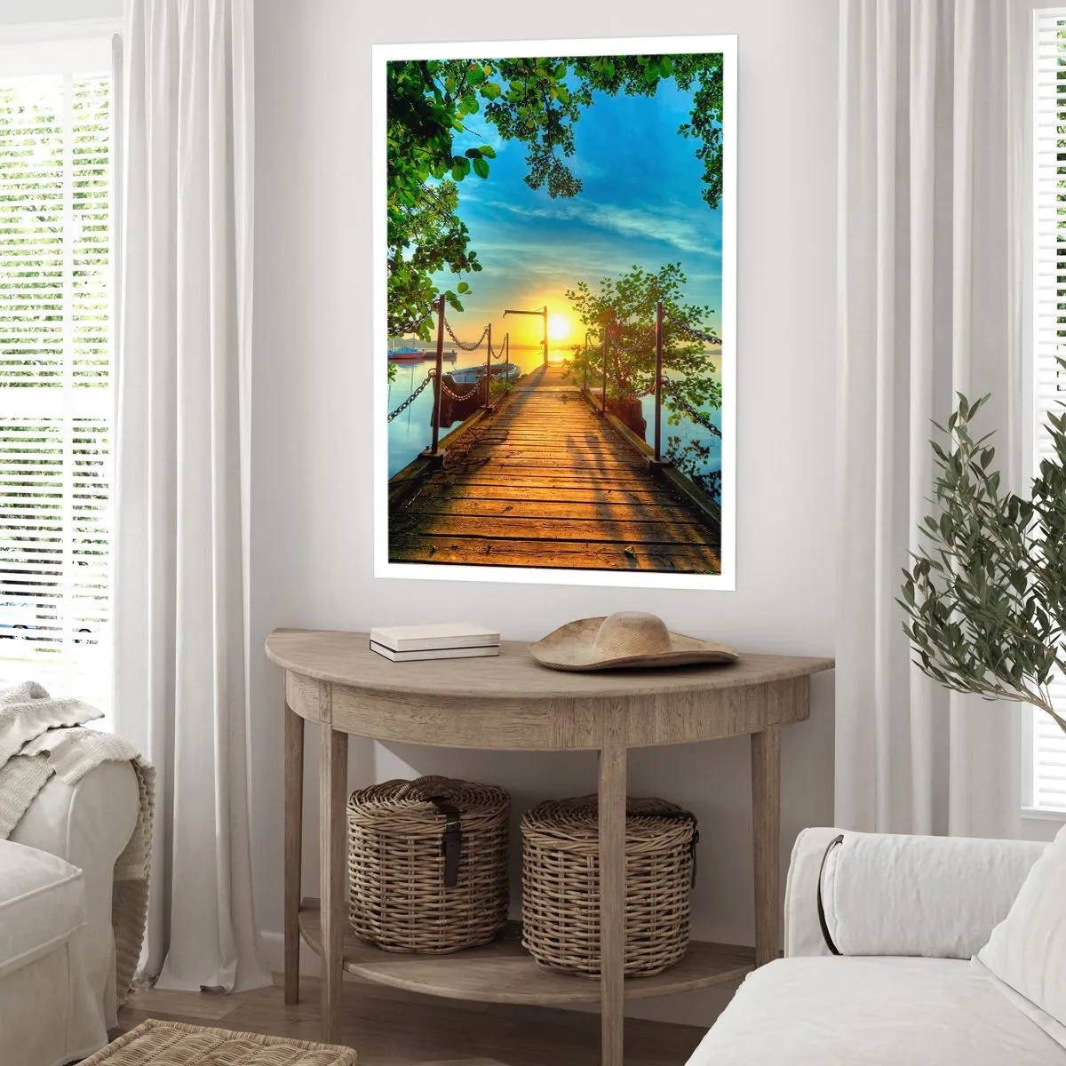 Poster - Tramonto sul lago - 61x91 cm