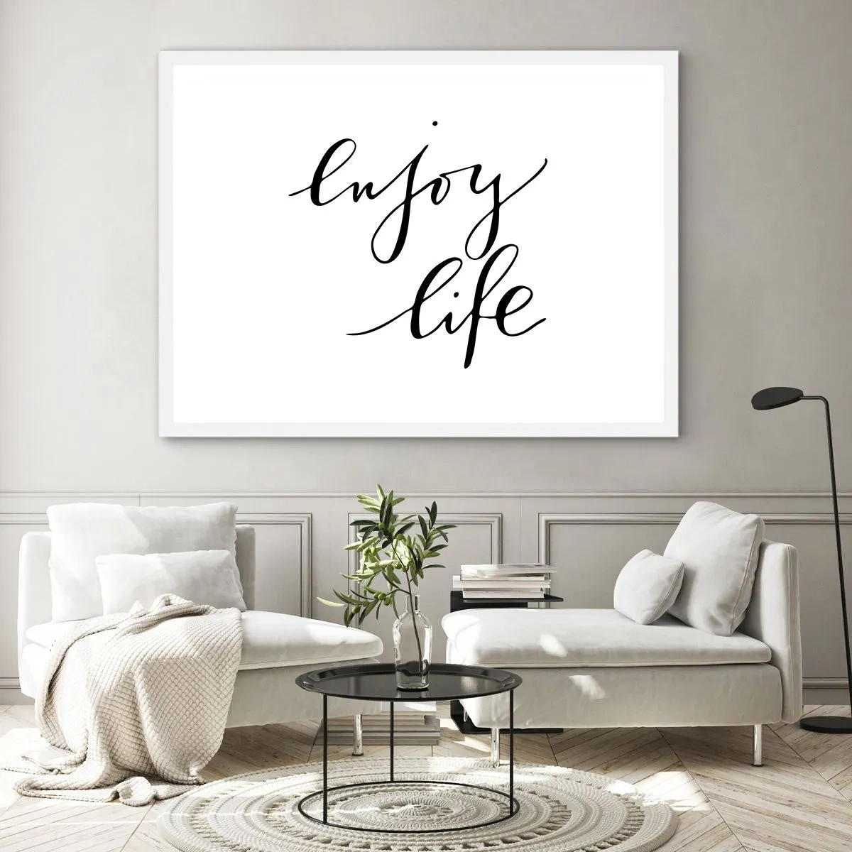 Poster in cornice bianca - Niente da aggiungere... - 91x61 cm