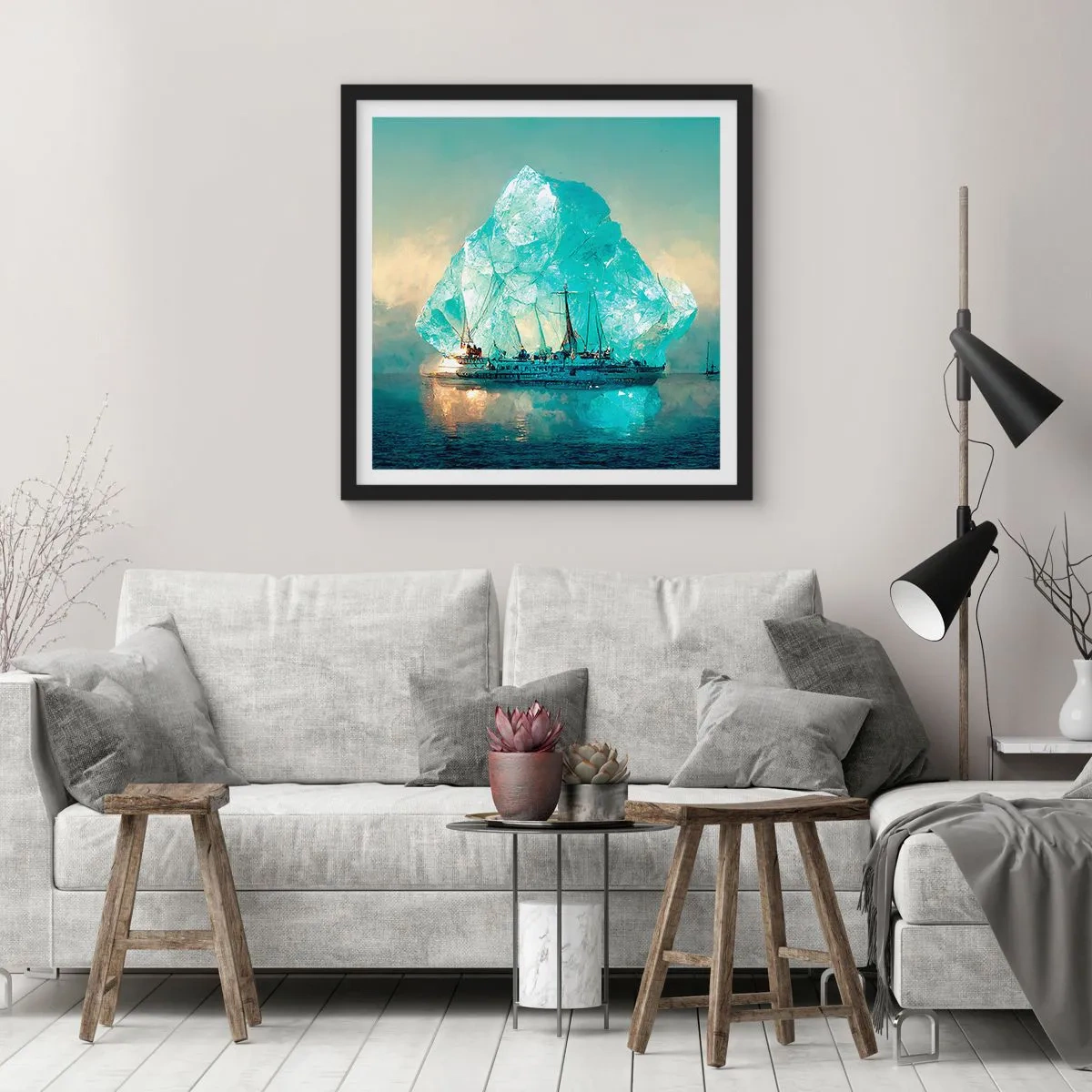Poster in cornice nera - Brillante artico - 50x50 cm