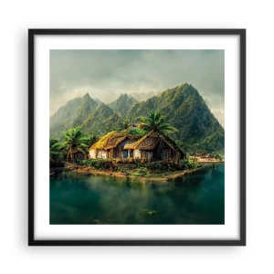 Poster in cornice nera - Paradiso tropicale - 50x50 cm