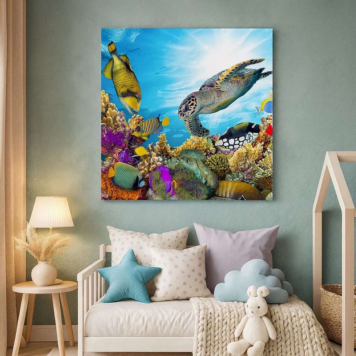 Quadro su tela - Stampe su Tela - Passeggiata corallina - 30x30 cm